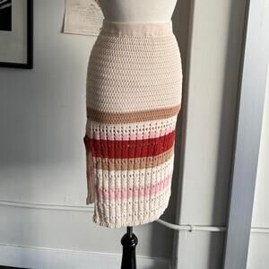 Knitted maximidi striped skirt super
